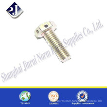 hex bolt zinc plated thread bolt with hole in head